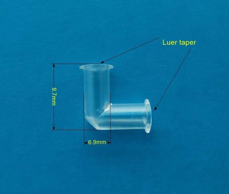 BleedZone - 10 Pcs L Shaped Plastic Elbows - 90 Degree Elbow Hose Fittings Plastic Tubing Connectors - Right Angle Syringe Adapter for Luer Lock Syringe Tips, Plastic Angle Tubing and Tube Connector - Image 1